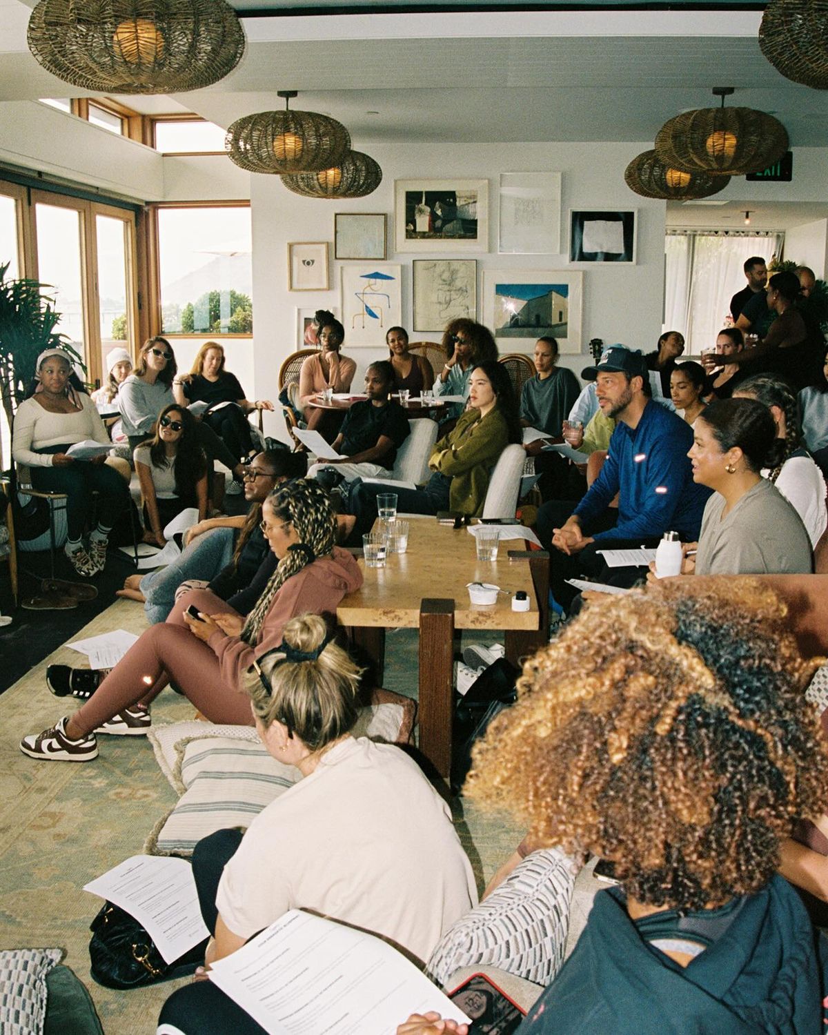 Diverse community gathered at a Traveling Good event